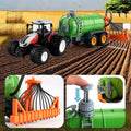 Remote Control Tractor Toy RC Truck With Trailer Farm Vehicle Toys Barrel Trailer With Spread Tubes Frontloader 1/24 Scale 2.4Ghz Farm Playset Toy For Kids Age 5 6 7 8 9 Up Years Old - Hands-On Tractor Play Collection