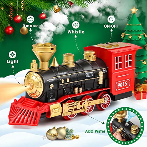 Cheap Train Set – Train Toy For Boys Girls W/ Smokes Lights & Sound Railway Kits W/ Steam Locomotive Engine Cargo Cars & Tracks Christmas Gifts For 3 4 5 6 7 8+ Year Old Kids Red - Interactive Railway Play Set