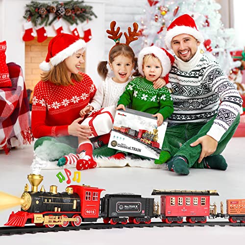 Cheap Train Set – Train Toy For Boys Girls W/ Smokes Lights & Sound Railway Kits W/ Steam Locomotive Engine Cargo Cars & Tracks Christmas Gifts For 3 4 5 6 7 8+ Year Old Kids Red - Interactive Railway Play Set