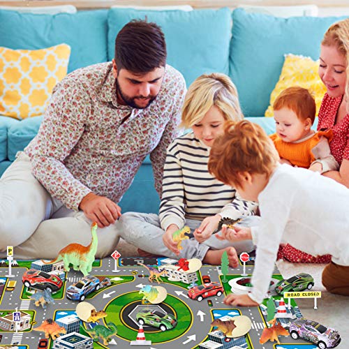 Dinosaur Toys For Kids 3-5 Dinosaur Truck Carrier Transport Truck Dinosaurs Toys For Boys And Girls 3 4 5 6 Years Old With Dino Eggs 23 Pcs Kids Toys Dinosaur - Creative Track-Building Edition